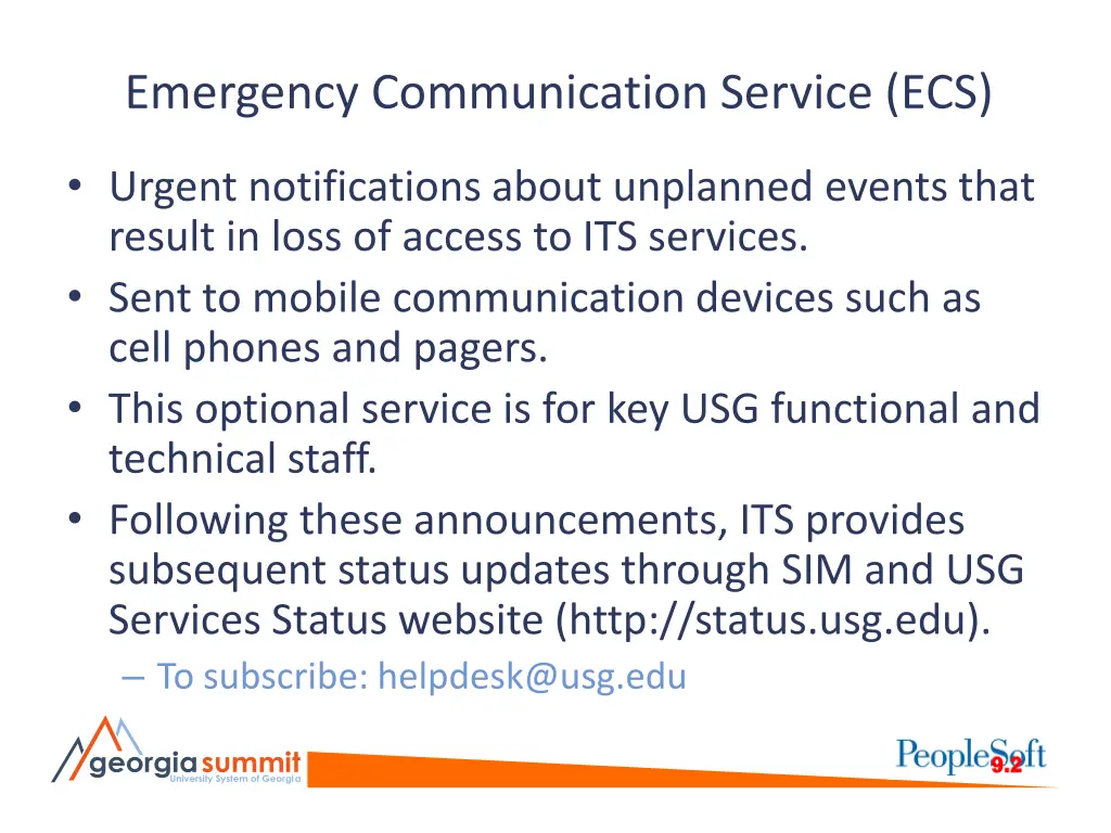 emergency communication service ecs 1