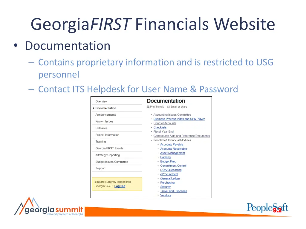 georgia first financials website documentation