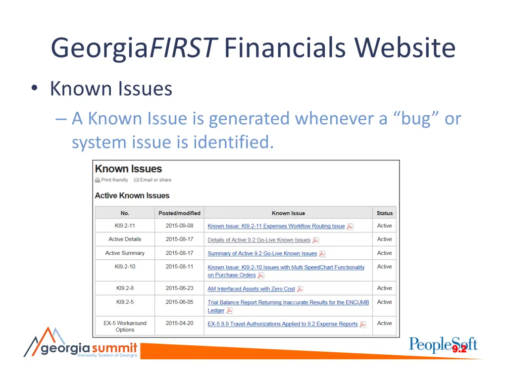 georgia first financials website known issues