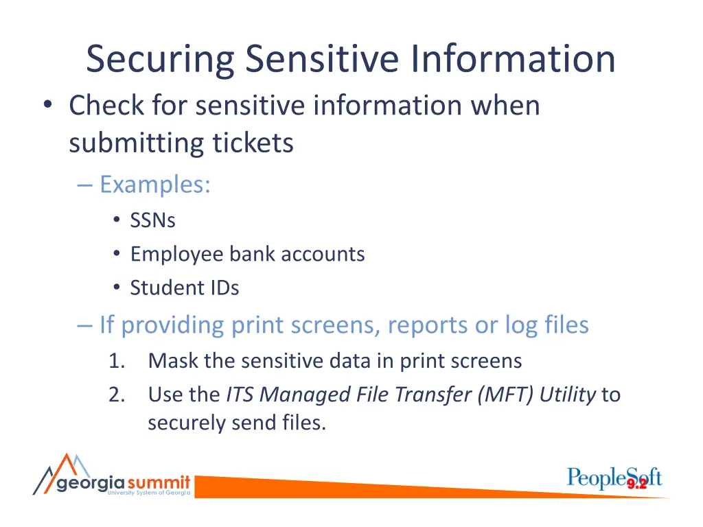 securing sensitive information check