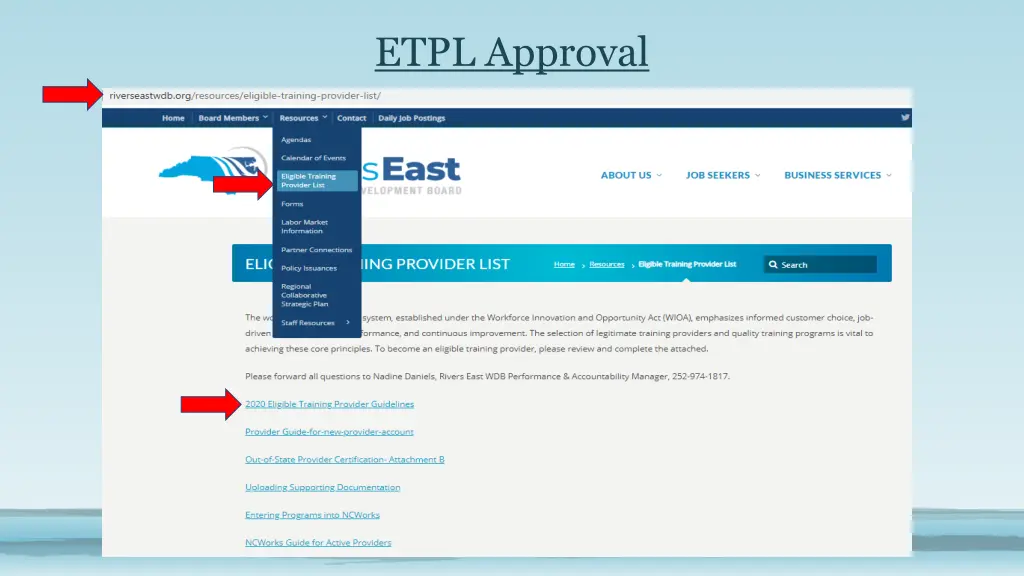 etpl approval 2