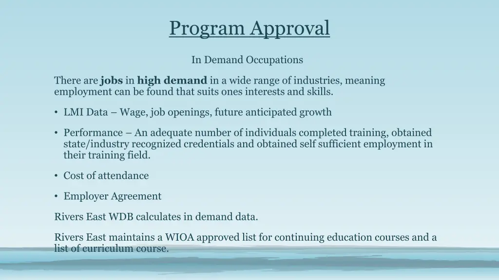 program approval 1