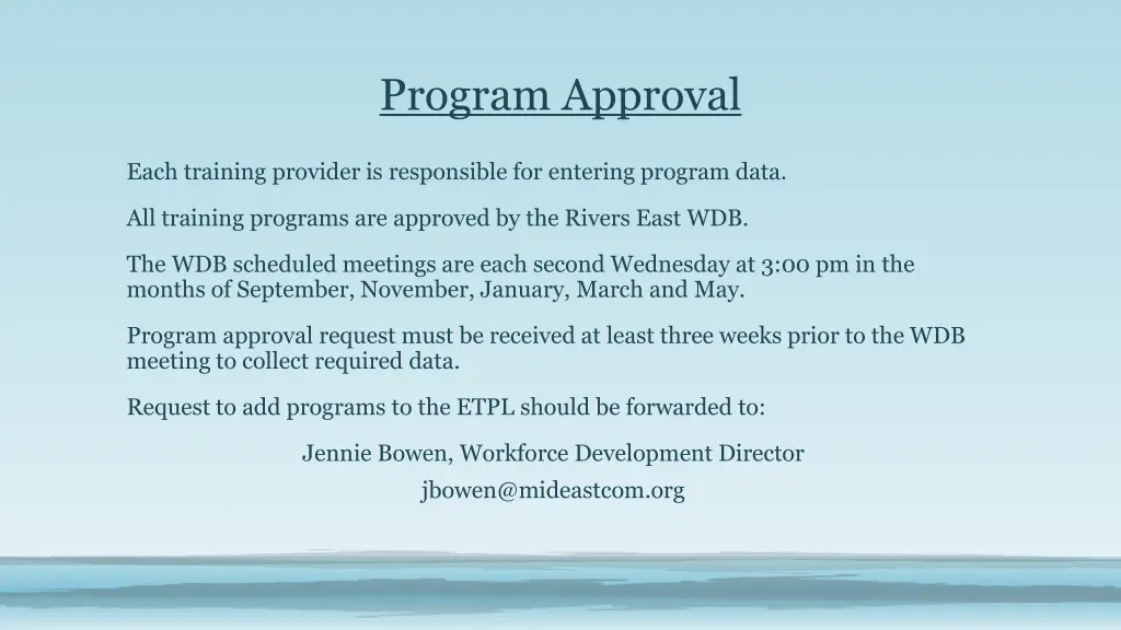 program approval 2