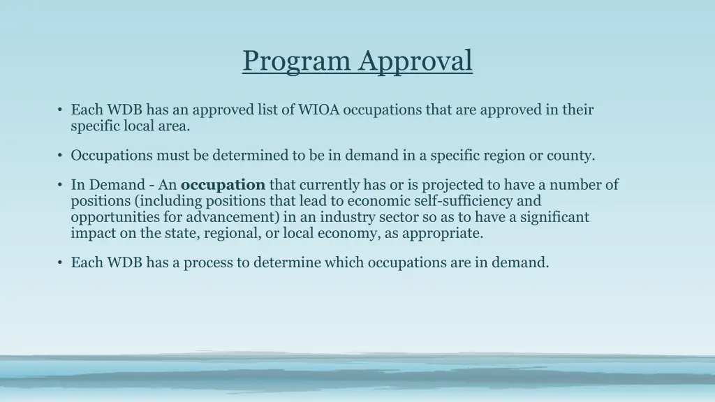 program approval