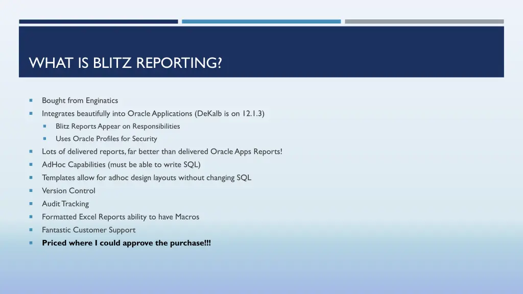 what is blitz reporting