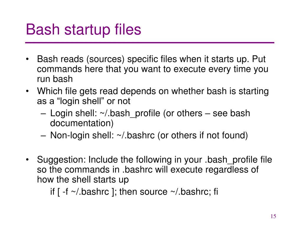 bash startup files