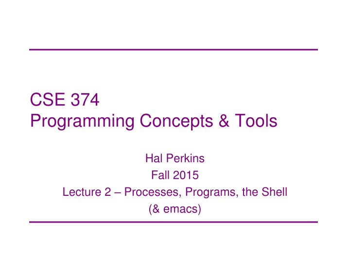 cse 374 programming concepts tools