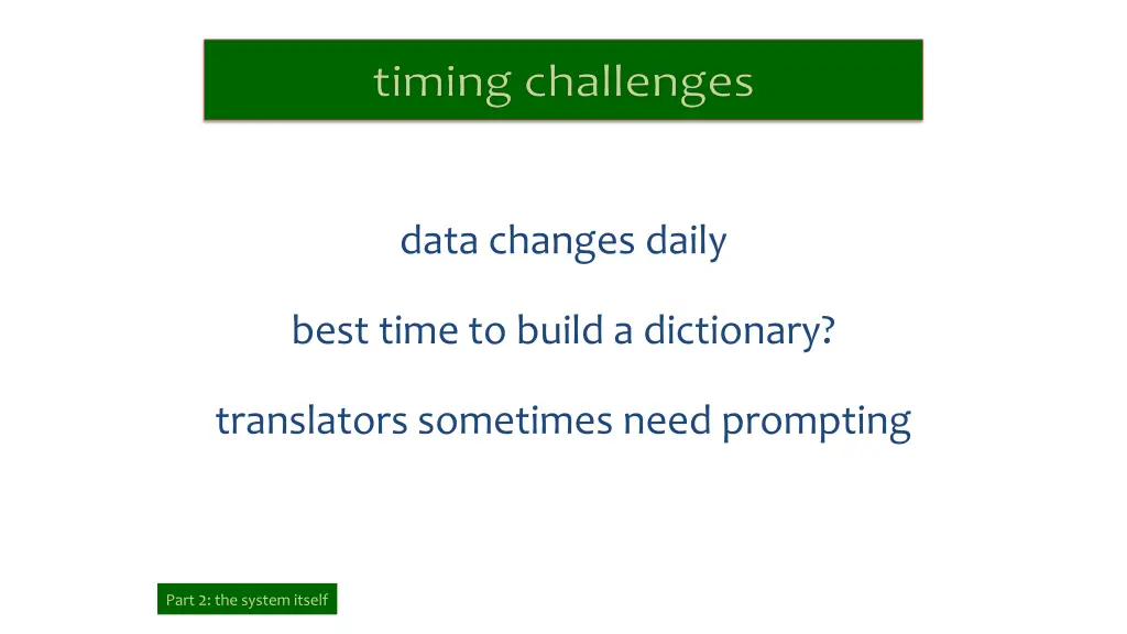 data changes daily