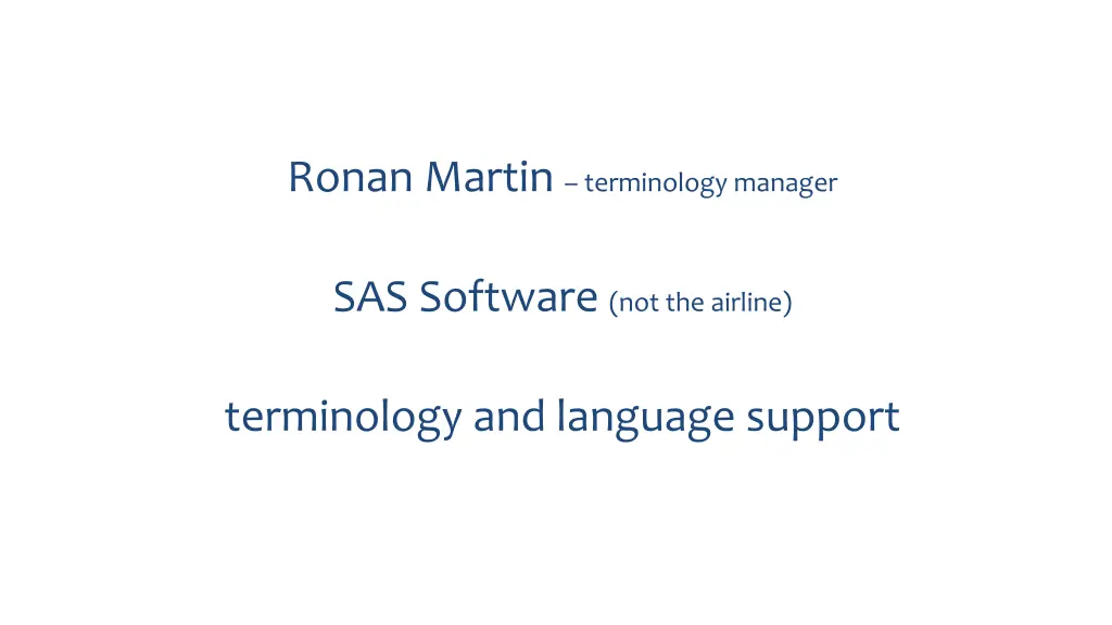 ronan martin terminology manager