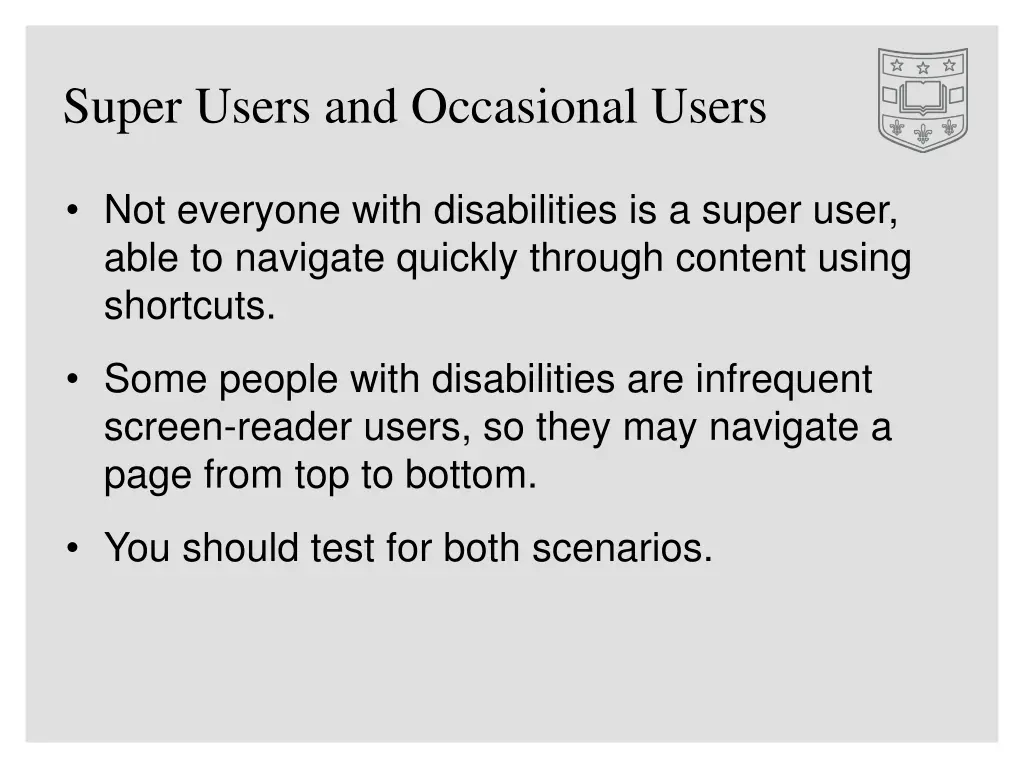 super users and occasional users