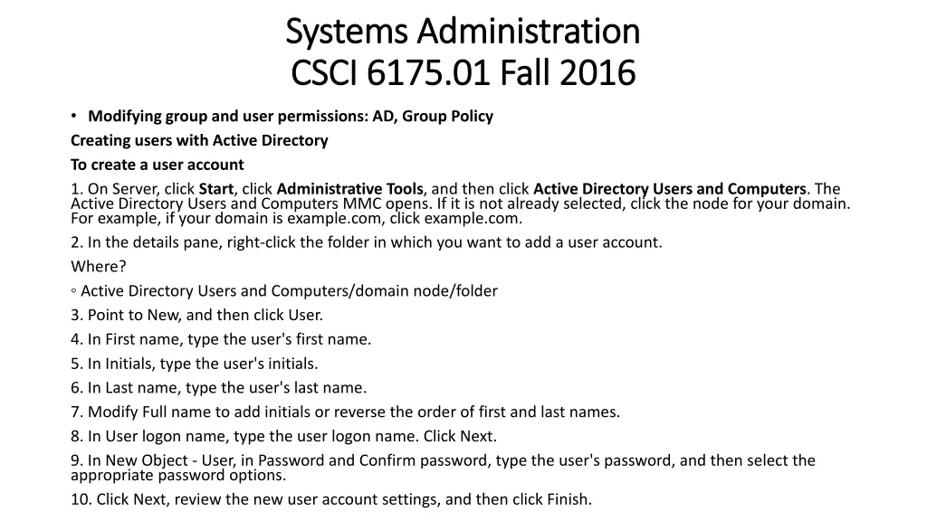 systems administration systems administration 16