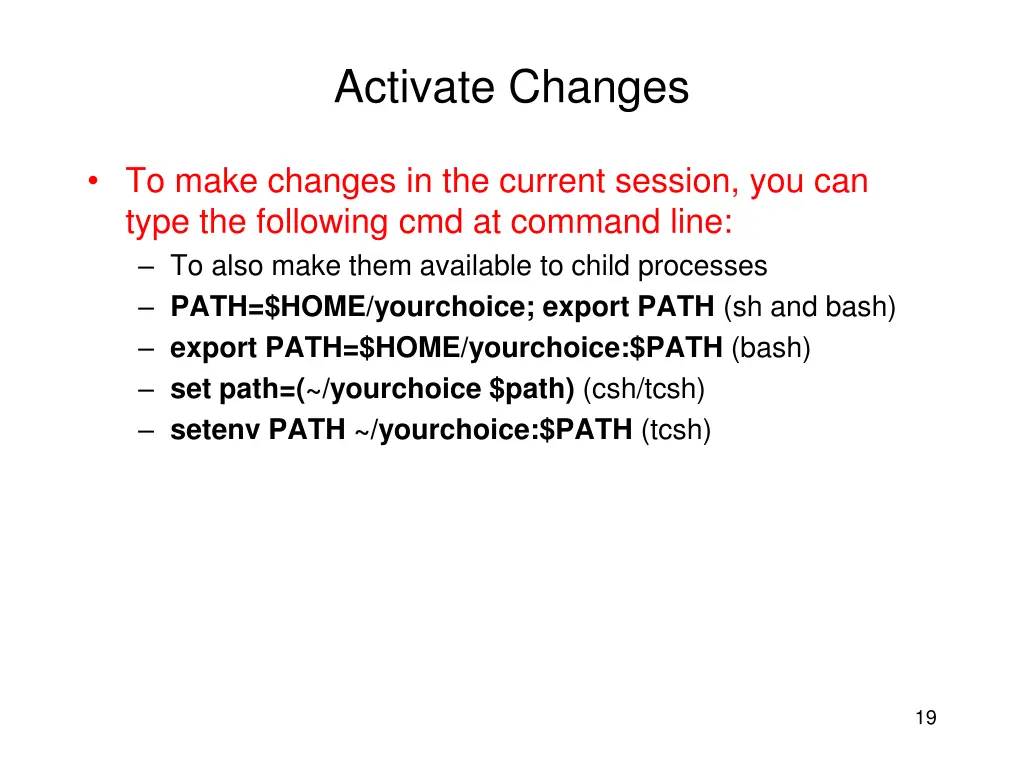 activate changes