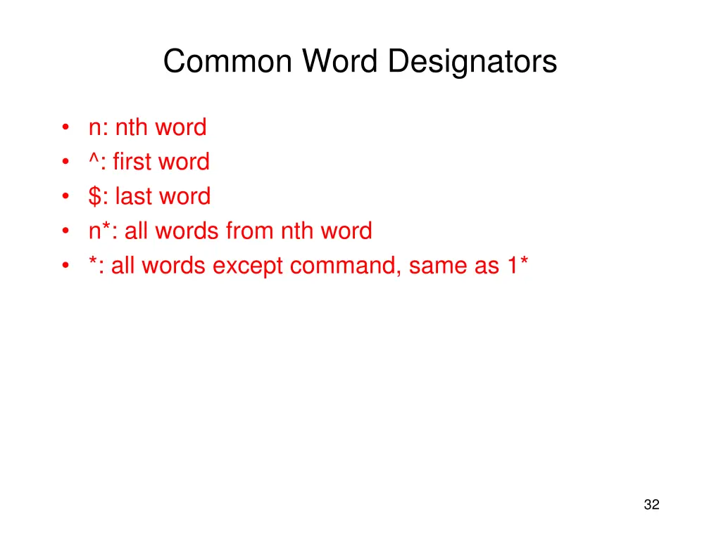 common word designators