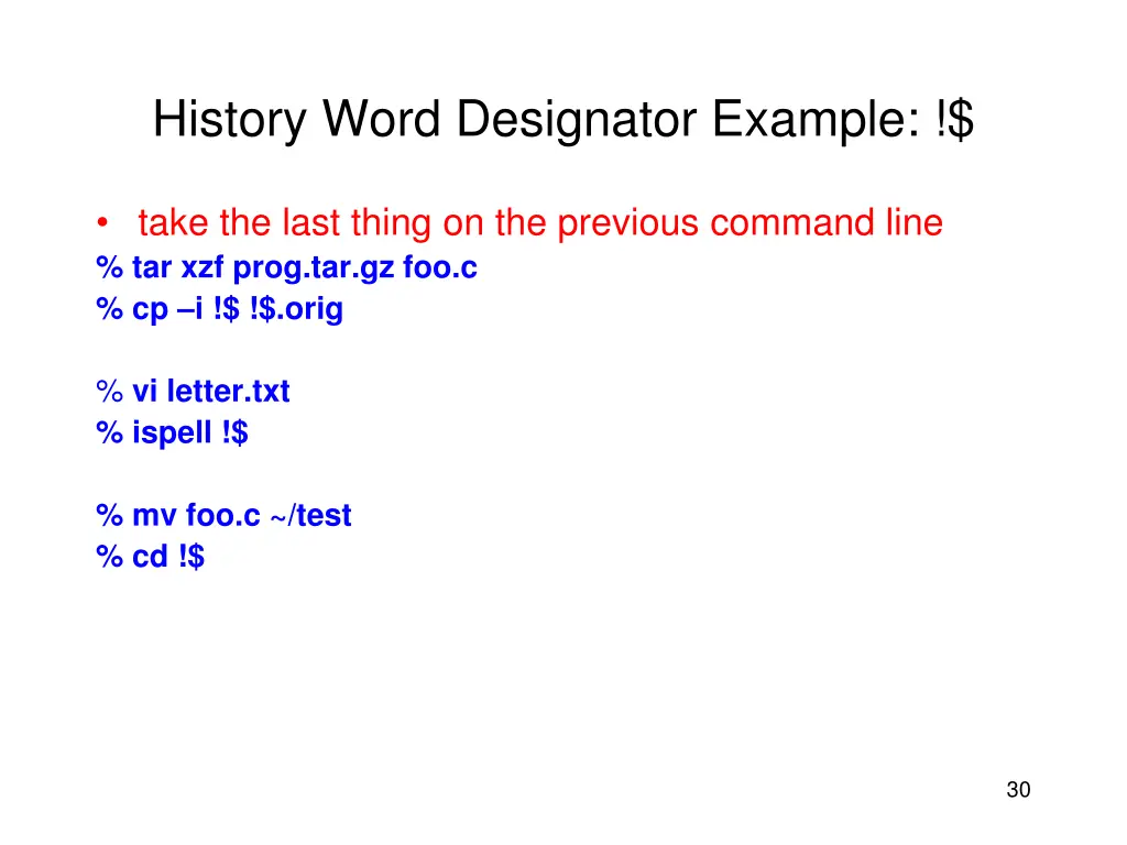 history word designator example