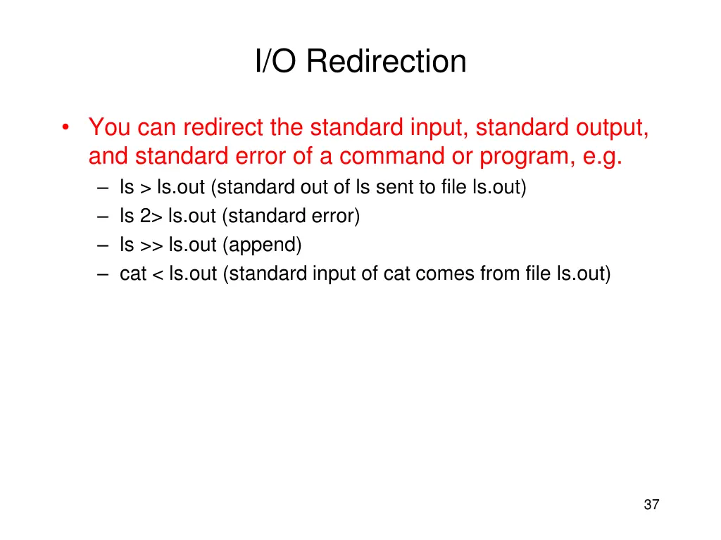 i o redirection