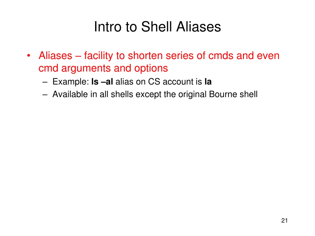 intro to shell aliases