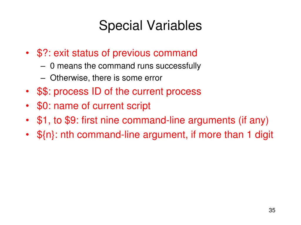 special variables