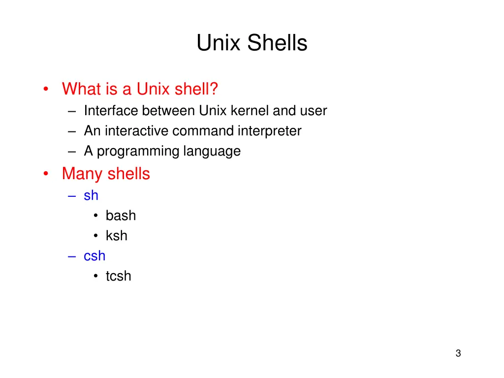 unix shells 1