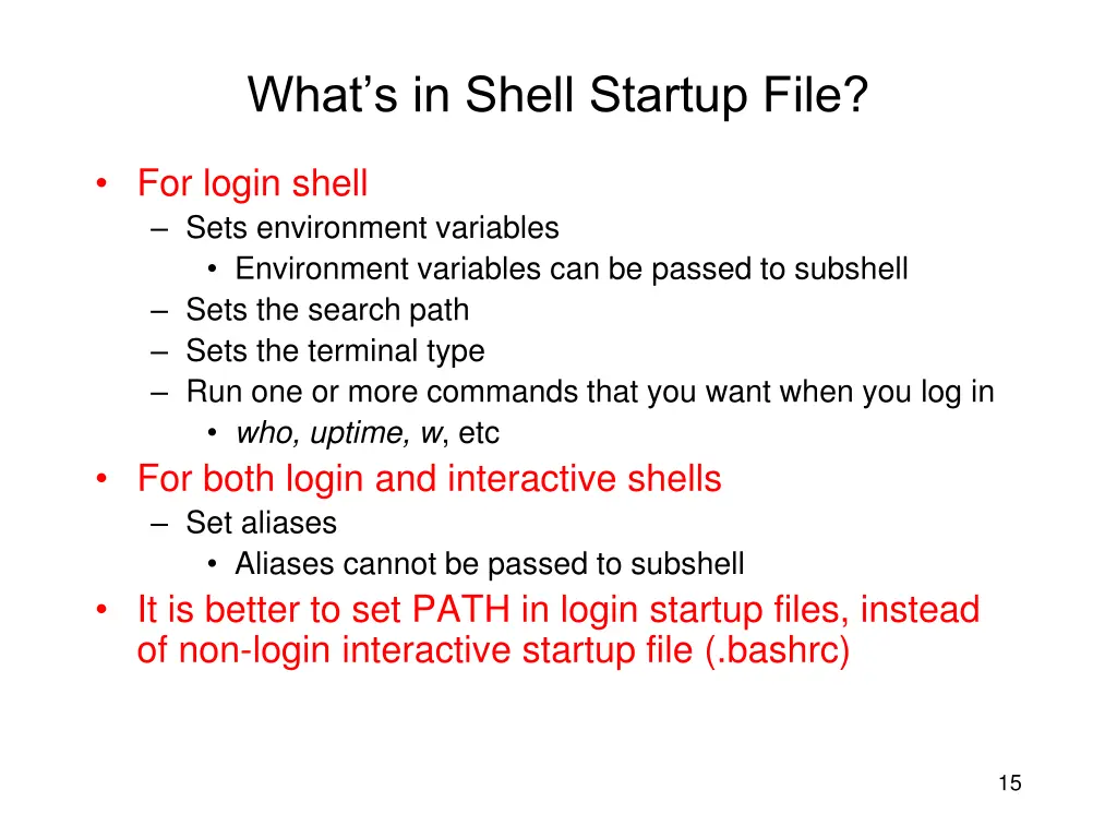 what s in shell startup file