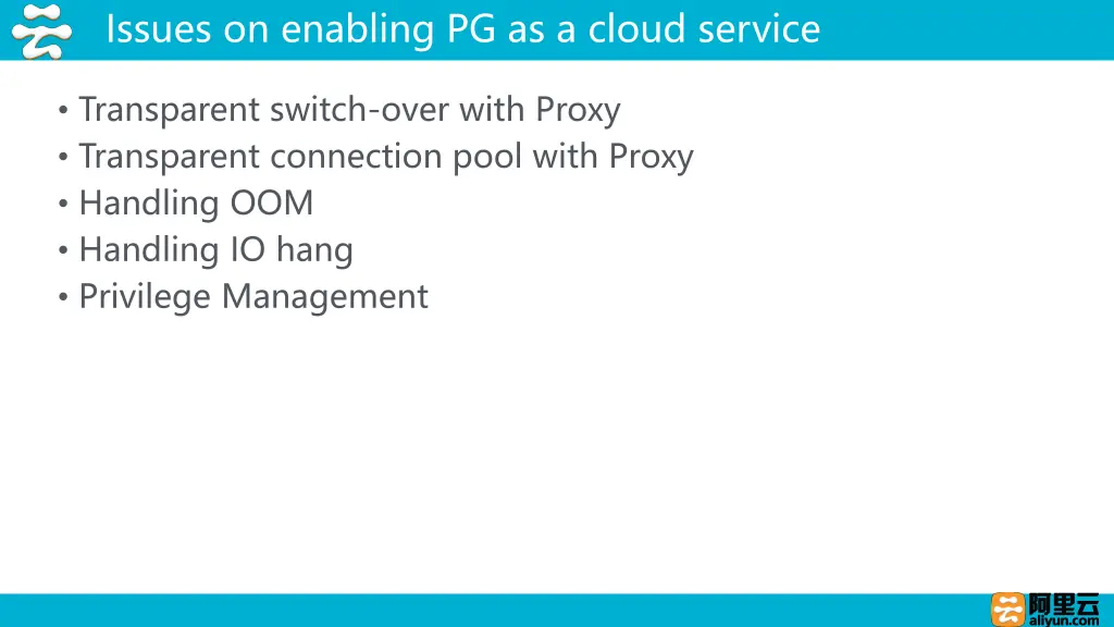 issues on enabling pg as a cloud service