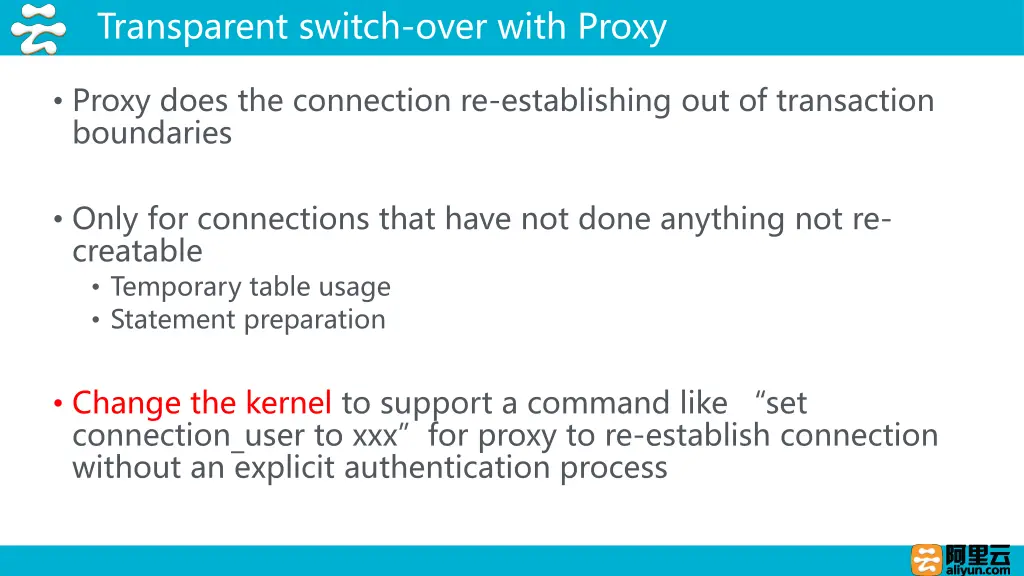 transparent switch over with proxy