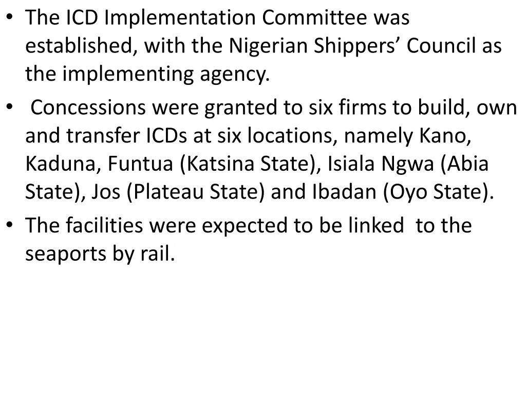 the icd implementation committee was established