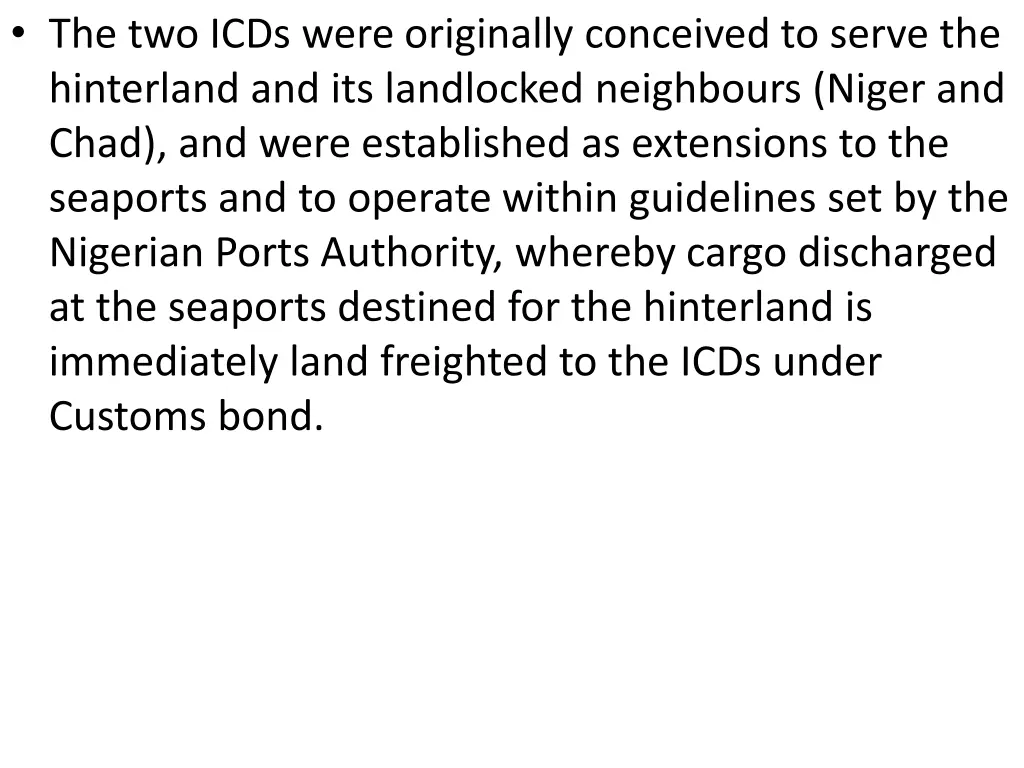 the two icds were originally conceived to serve