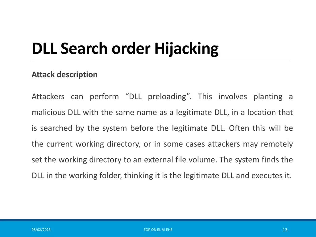 dll search order hijacking