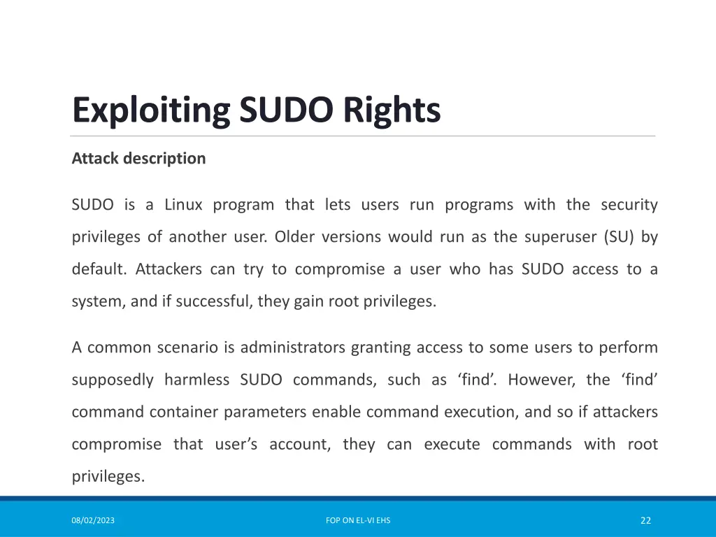 exploiting sudo rights