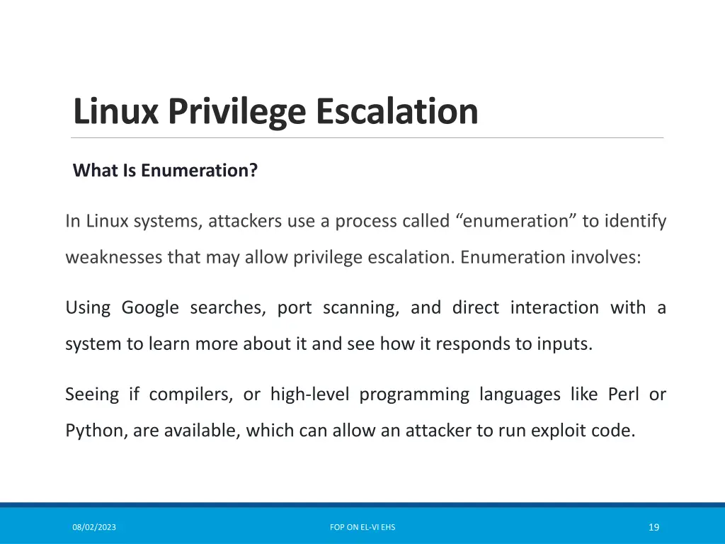 linux privilege escalation