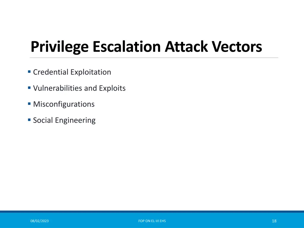 privilege escalation attack vectors