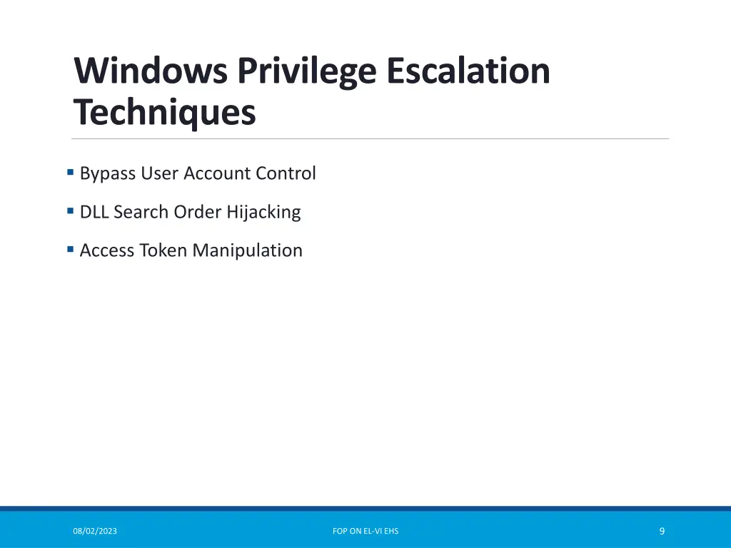 windows privilege escalation techniques