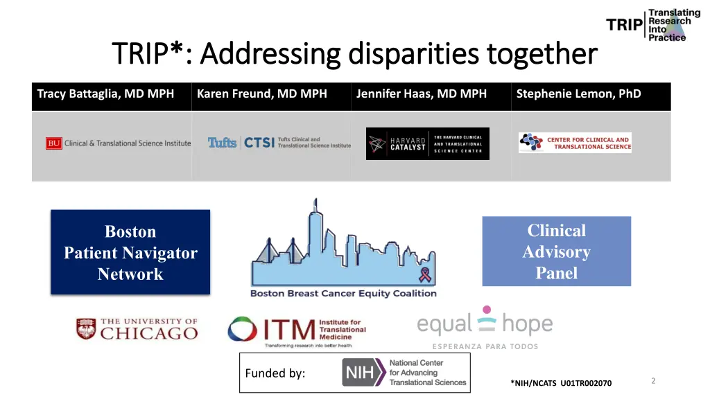 trip addressing disparities together trip