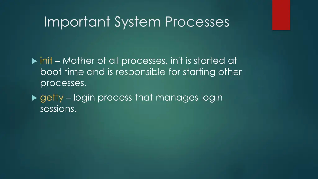 important system processes