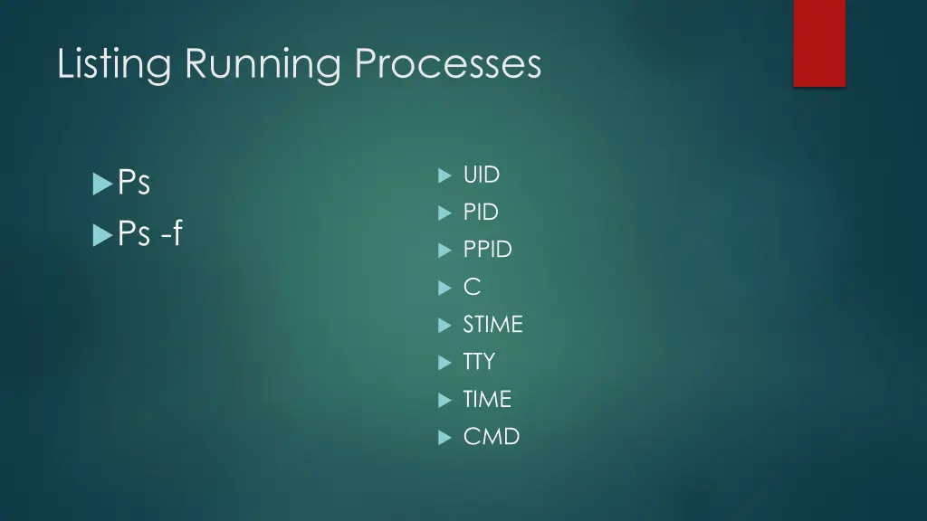 listing running processes