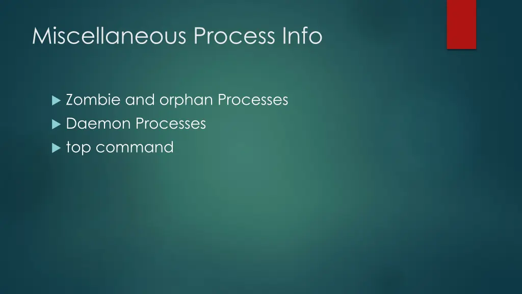 miscellaneous process info