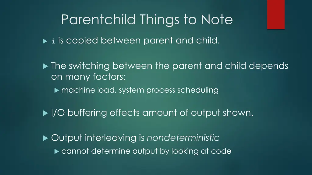 parentchild things to note