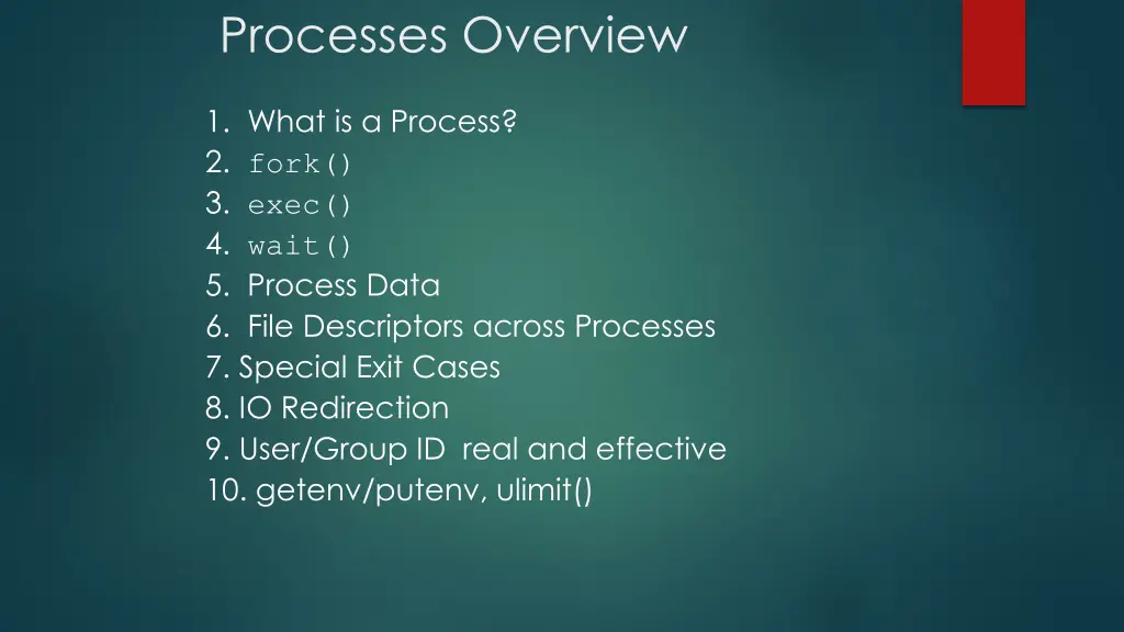 processes overview