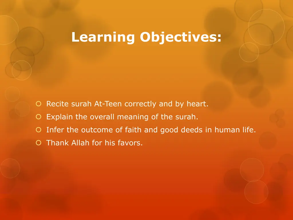 learning objectives