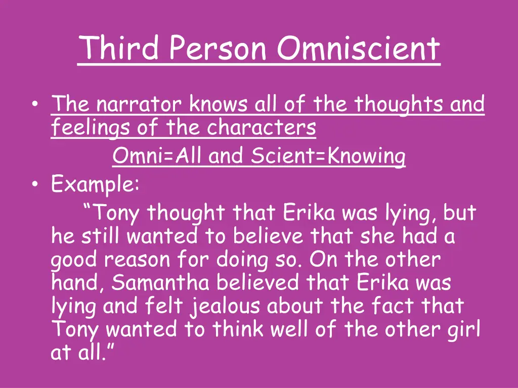 third person omniscient