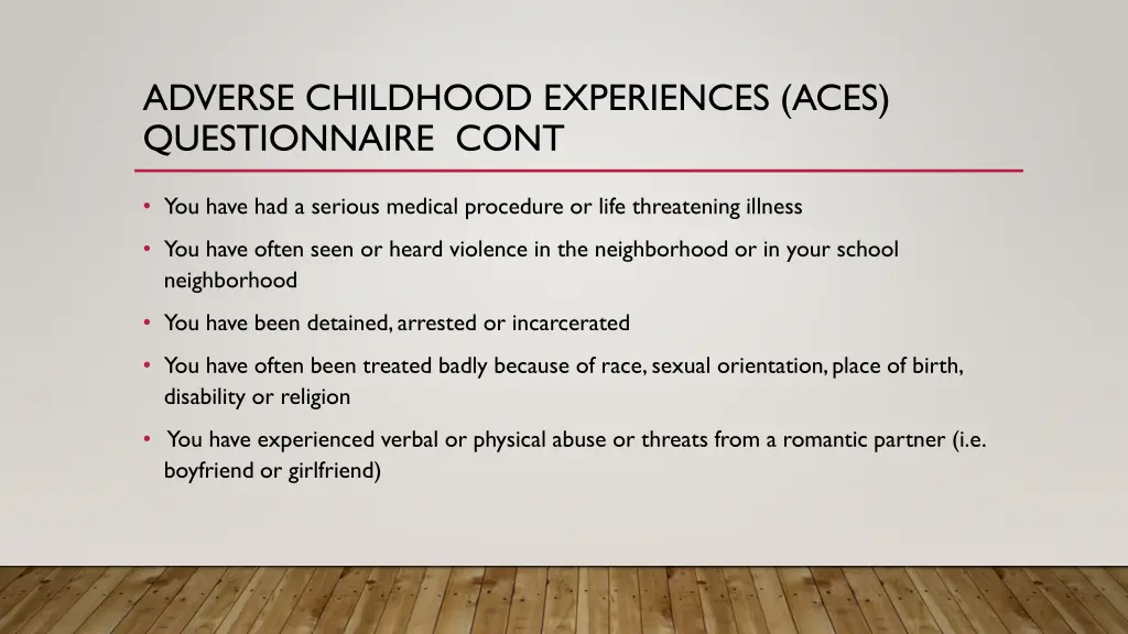 adverse childhood experiences aces questionnaire 2