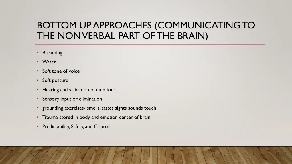 bottom up approaches communicating