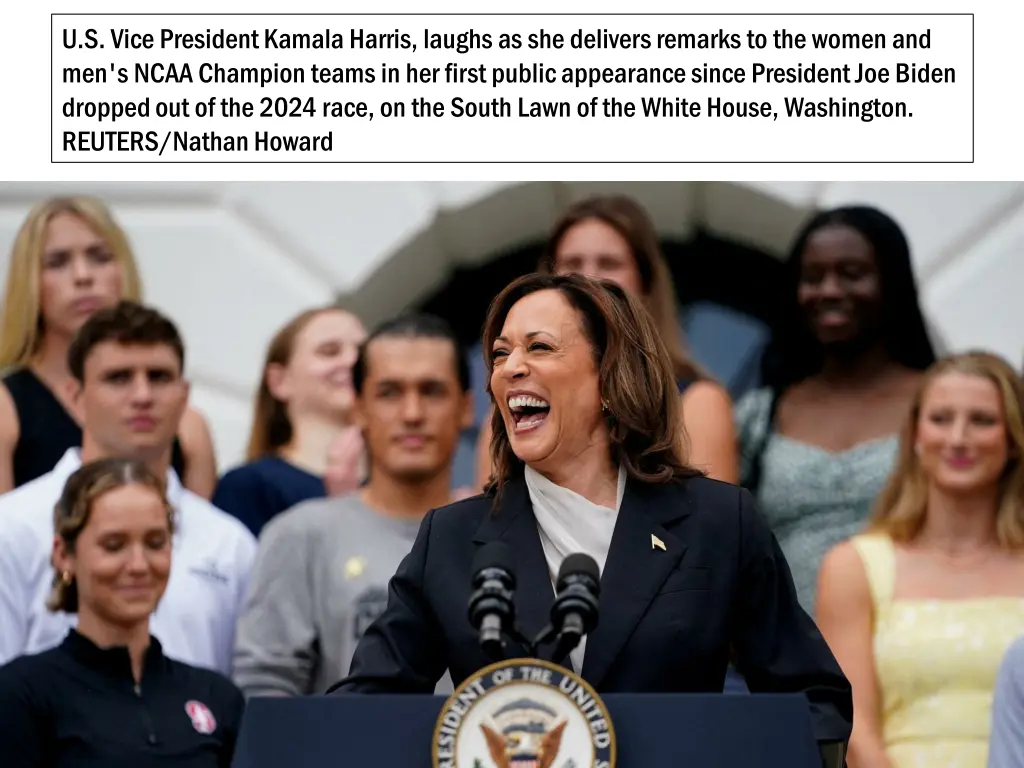 u s vice president kamala harris laughs