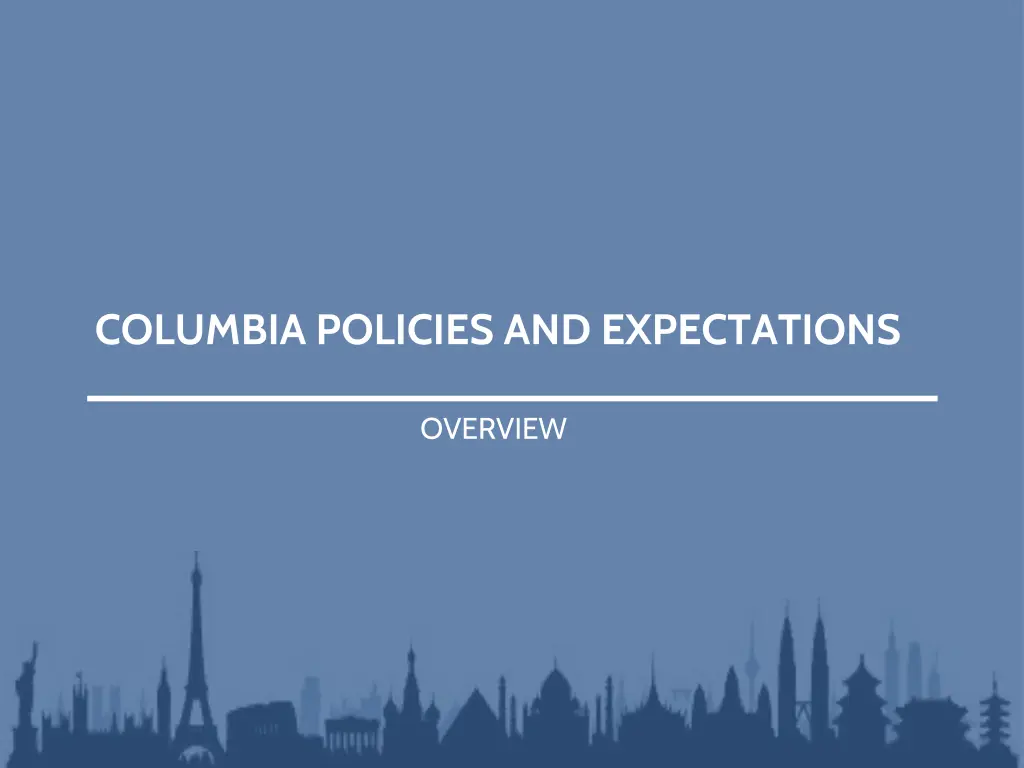 columbia policies and expectations