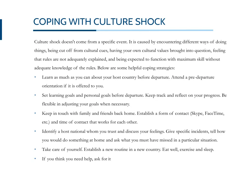 coping with culture shock