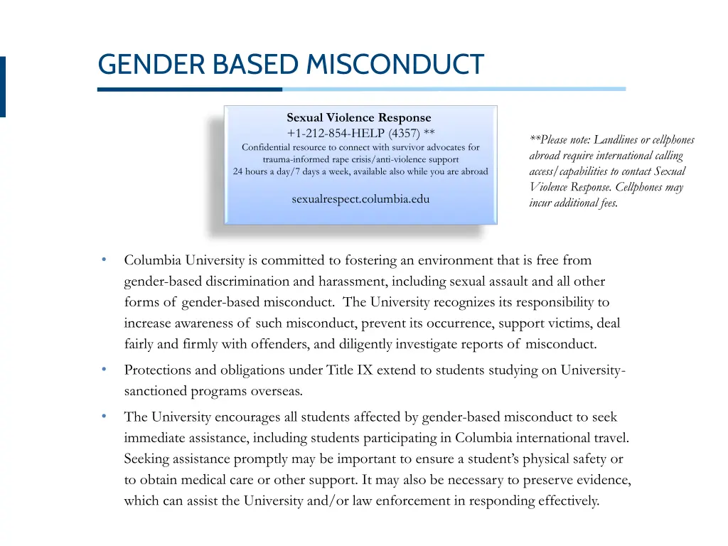 gender based misconduct