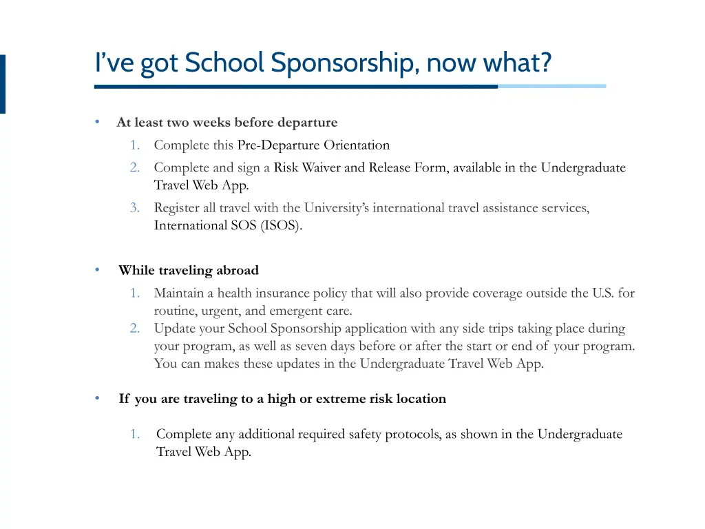 i ve got school sponsorship now what