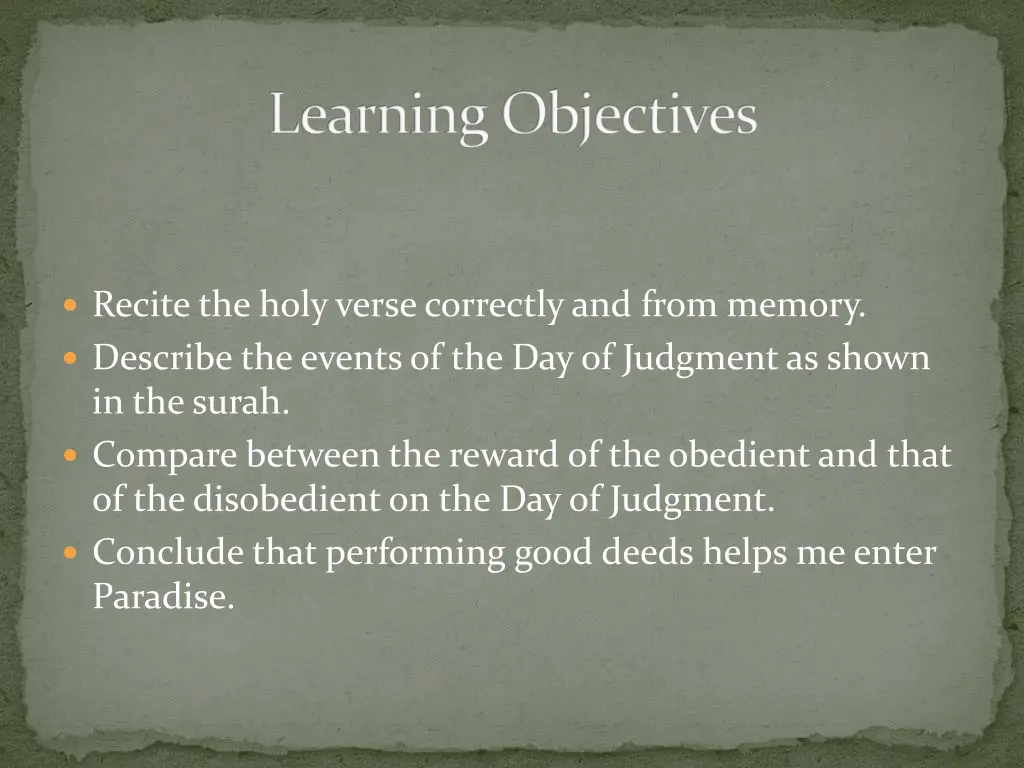 learning objectives