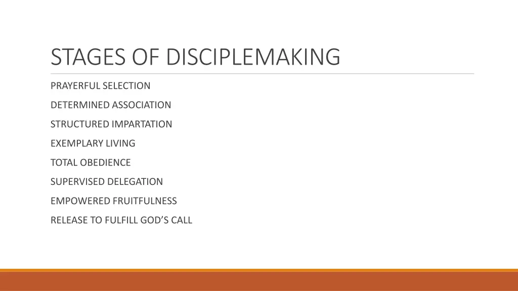 stages of disciplemaking