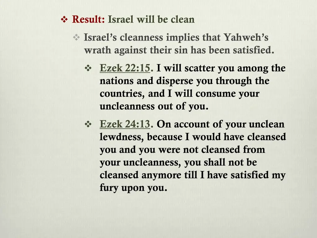 result israel will be clean